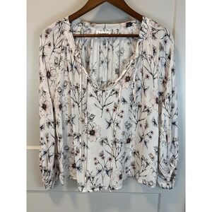 Velvet by Graham and Spencer Pink Floral Peasant Blouse Size XS Cottagecore